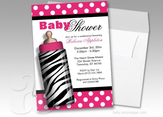 Zebra Print Baby Shower Invitations Free