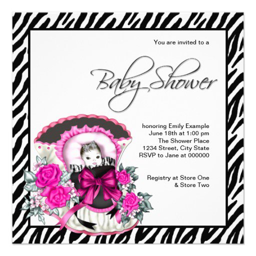 Zebra Print Baby Shower Invitations Templates