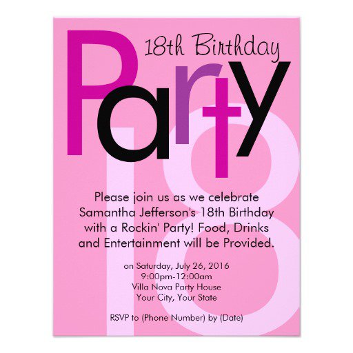 18th Birthday Invitations For Girls