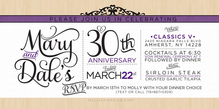 30 Anniversary Party Invitations