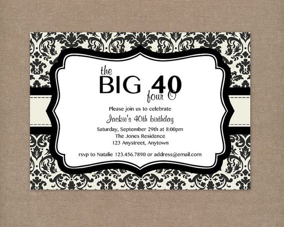 40th Birthday Invitations Free Printable