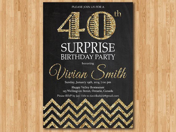 40th Surprise Party Invitation Wording