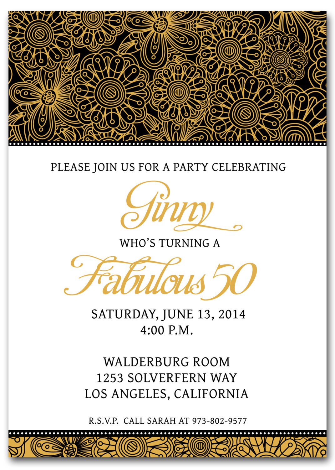 50th Birthday Invitations Templates Free