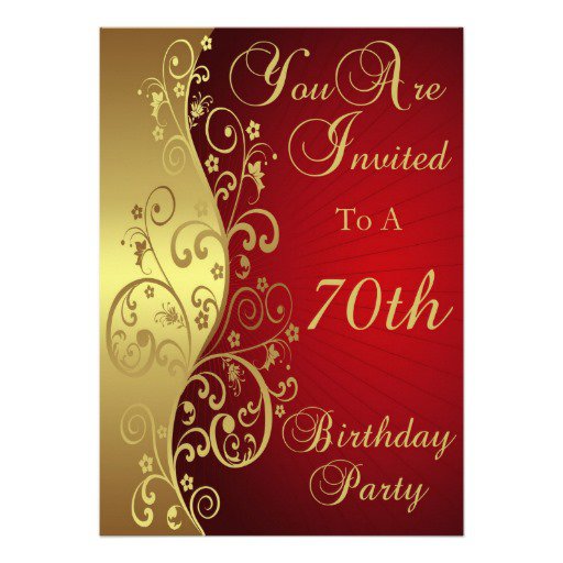 70th Birthday Invitations Female