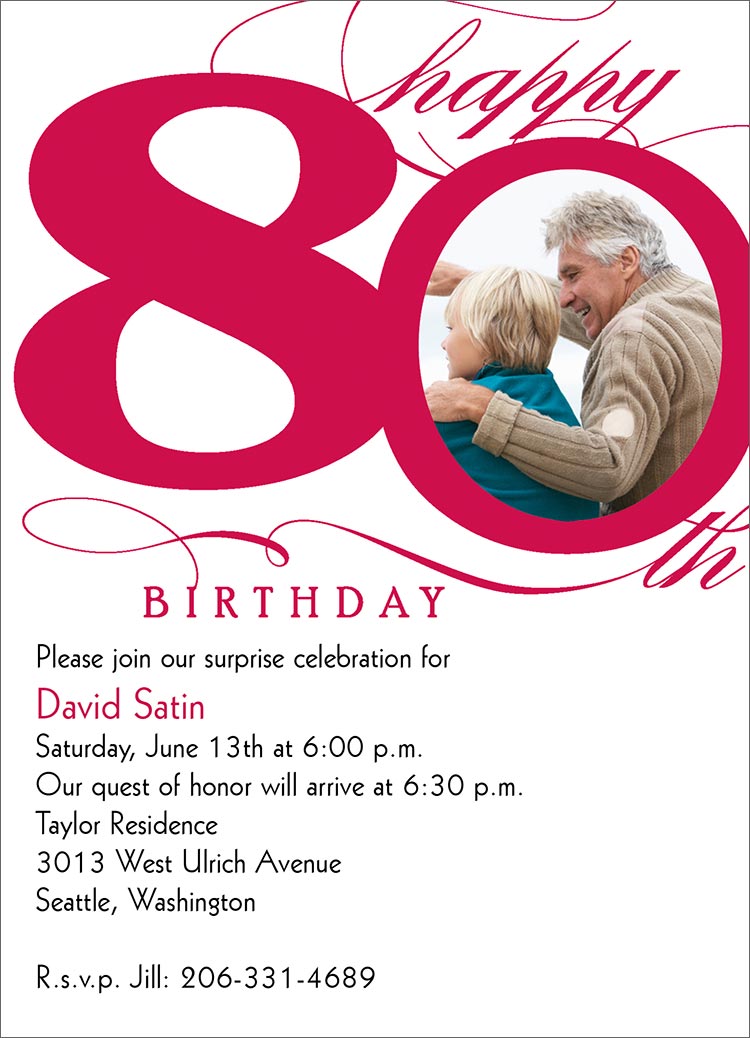  80th Birthday Invitation Wording 