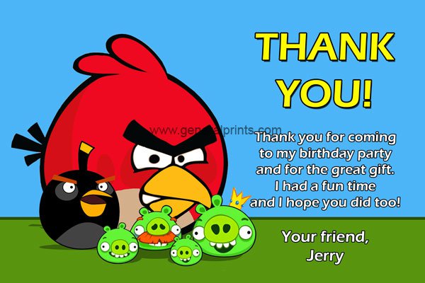 Angry Birds Birthday Custom Invitations