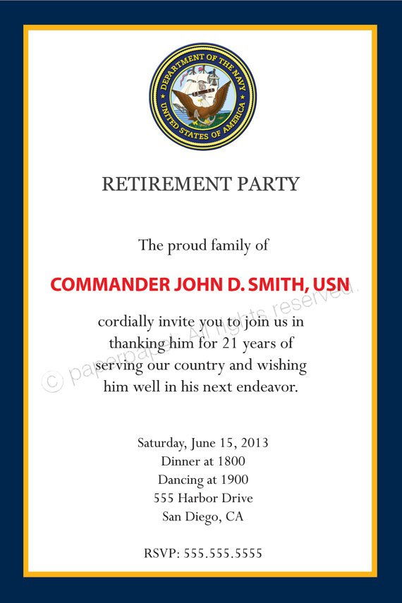 Army Retirement Invitations