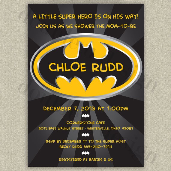 Batman Shower Invitations Printable