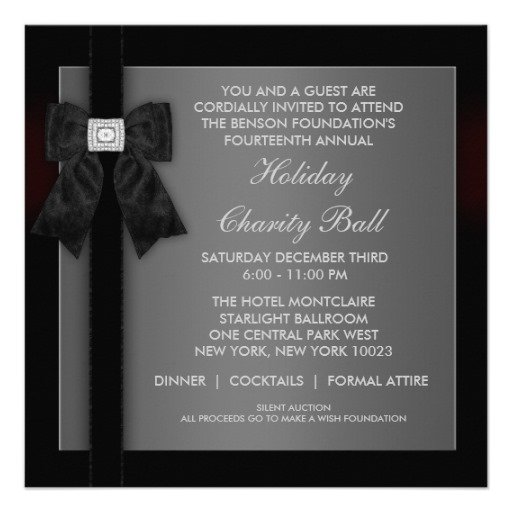 Black Tie Event Invitations Templates