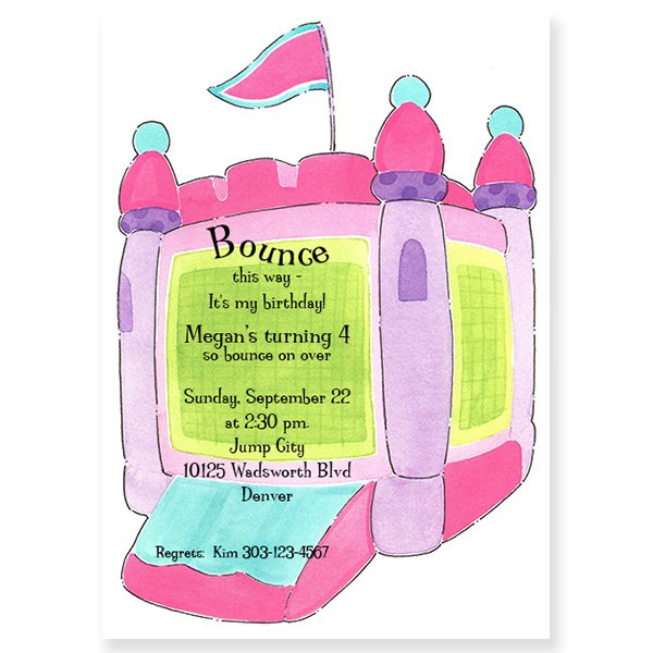 Bounce Birthday Party Invitation Wording