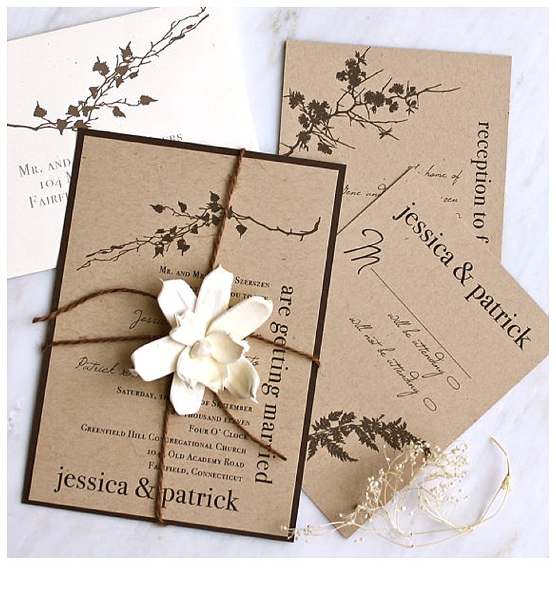 Cardboard Wedding Invitations