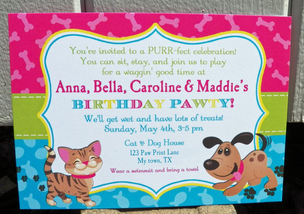 Cat Birthday Invitations Printables