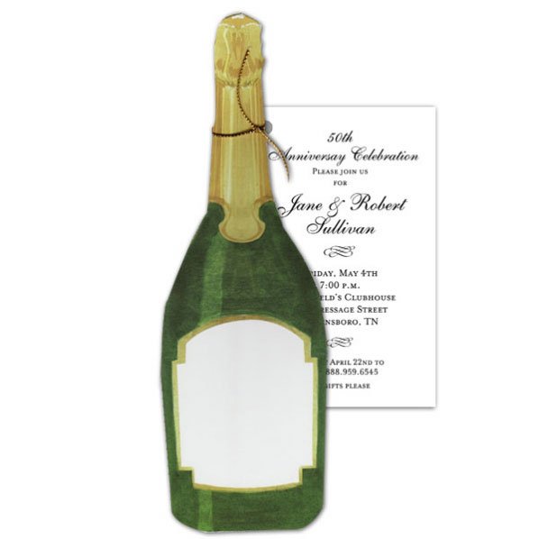 Champagne Bottle Invitations Cards