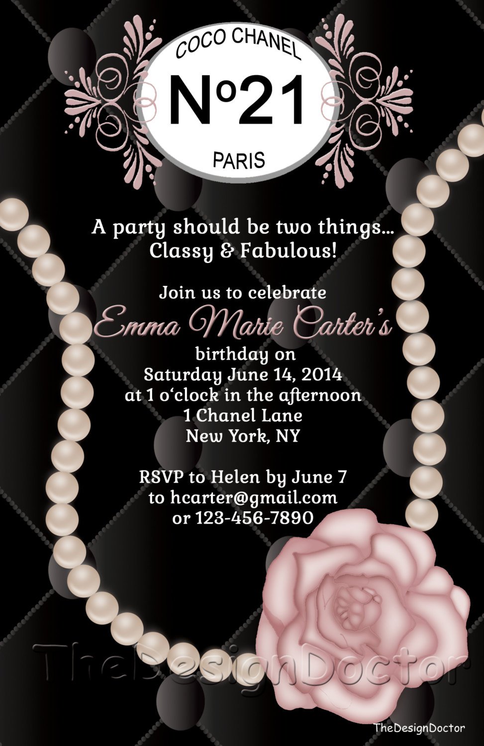 Coco Chanel Invitation Templates