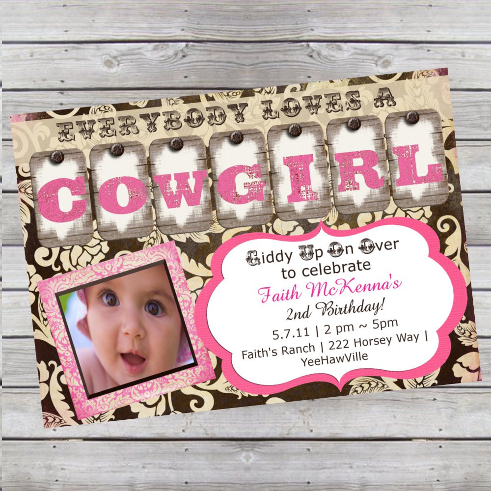 Cowgirl 1st Birthday Invitation