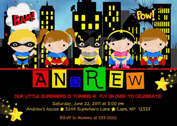 Custom Superhero Invitations