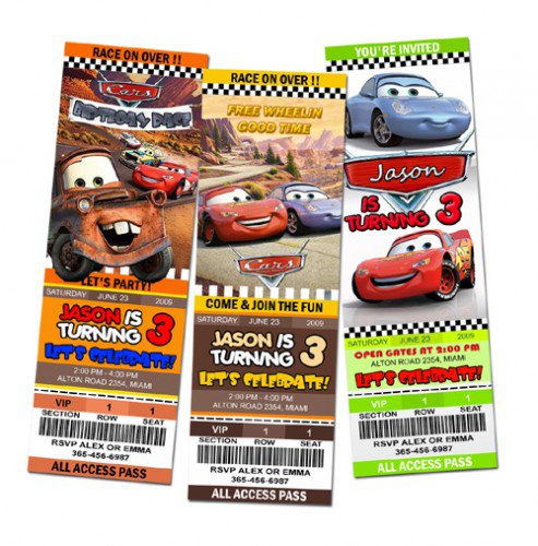 Disney Cars Party Custom Invitations