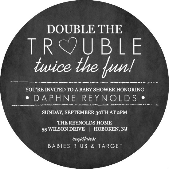 Double Trouble Baby Shower Invitations
