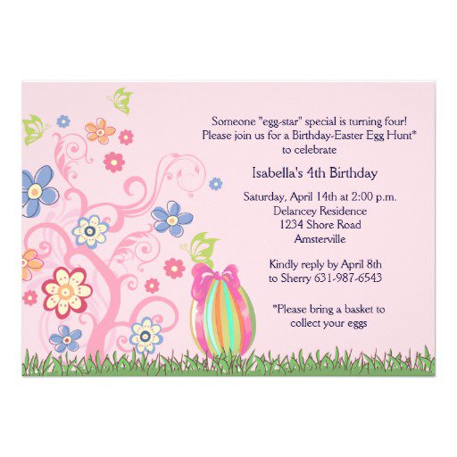 Easter Birthday Party Invitation Wording