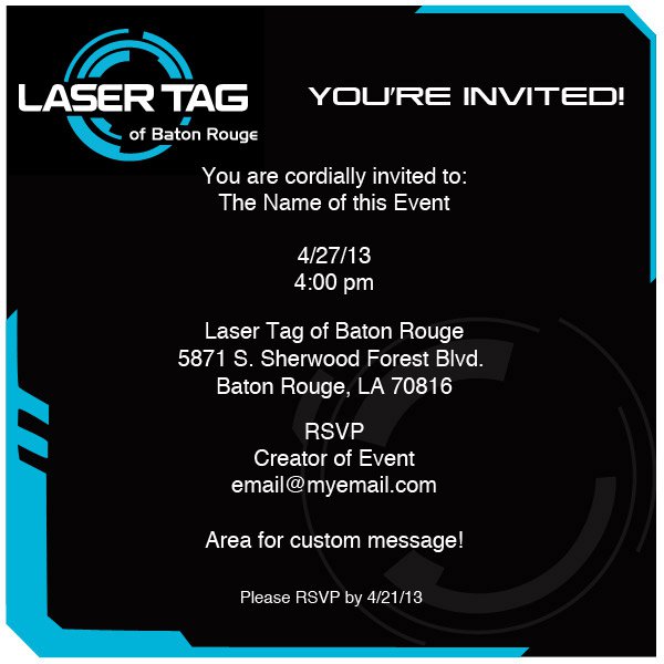 Electronic Invitation Laser Tag