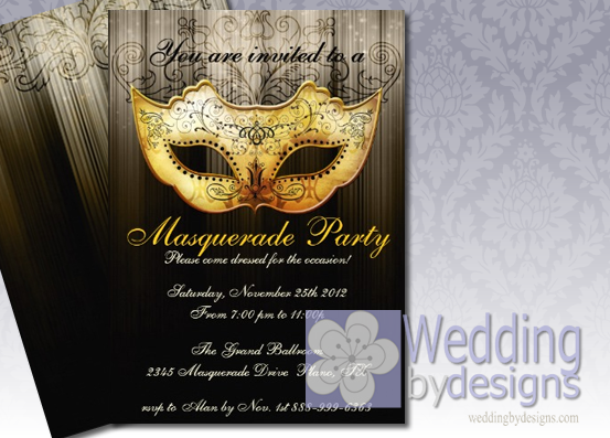 Elegant Masquerade Ball Invitations