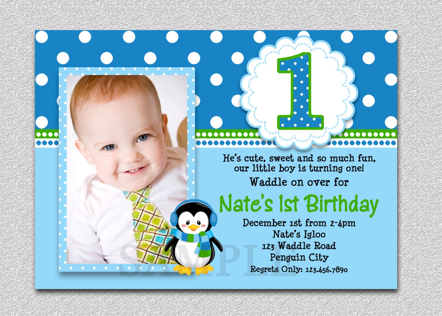 Examples Of One Year Old Invitations