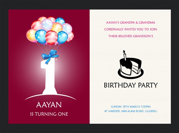 Free Birthday Invitation Card Design Template