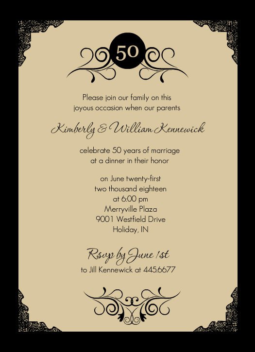 Free Printable 50th Anniversary Party Invitations