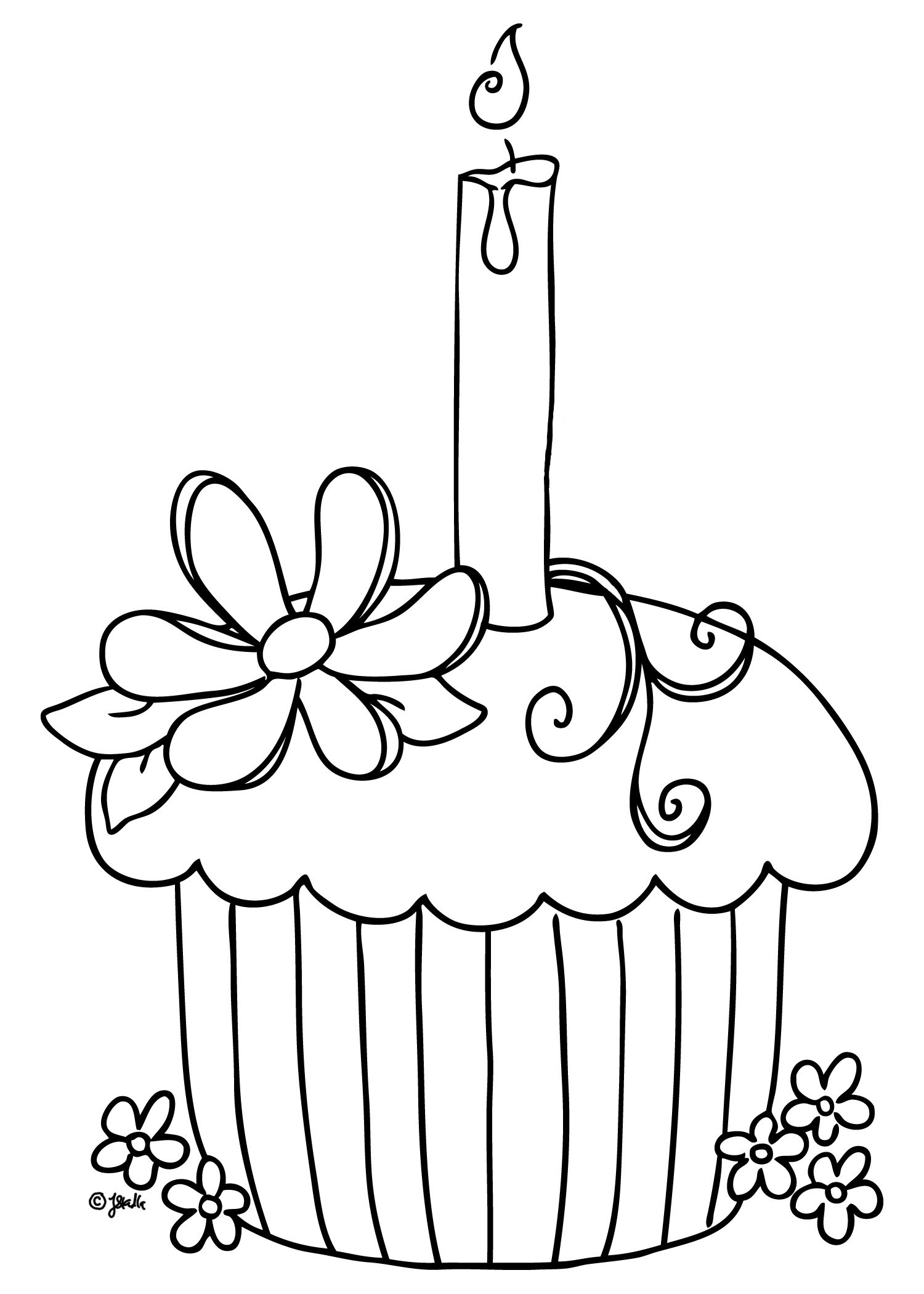 Free Printable Birthday Cupcake Coloring Pages