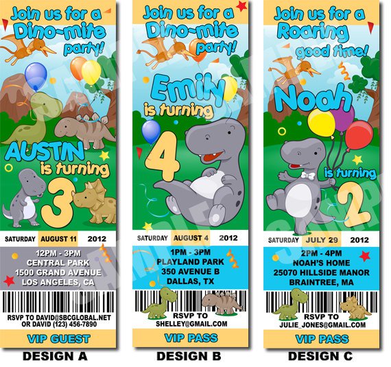 Free Printable Dinosaur Birthday Invitation Templates