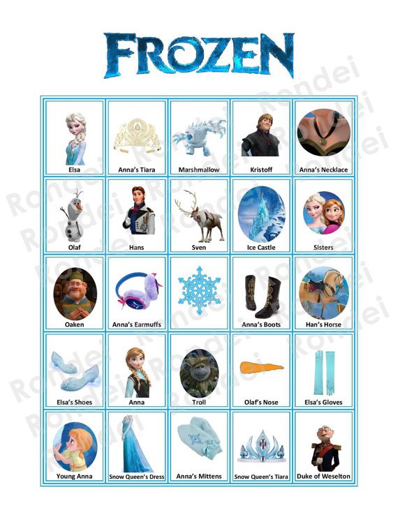 Free Printable Disney Princess Bingo Cards