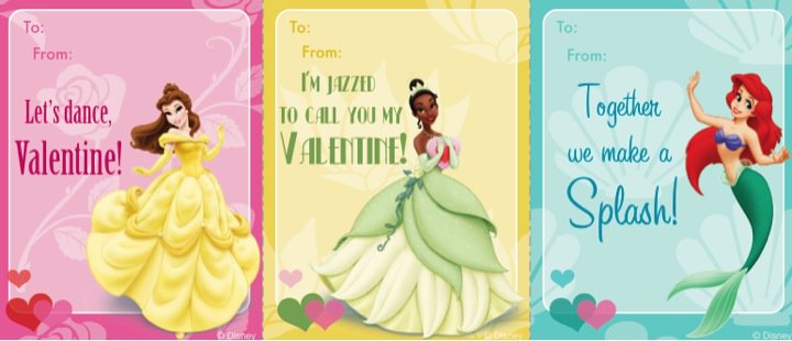 Free Printable Disney Princess Valentine Cards