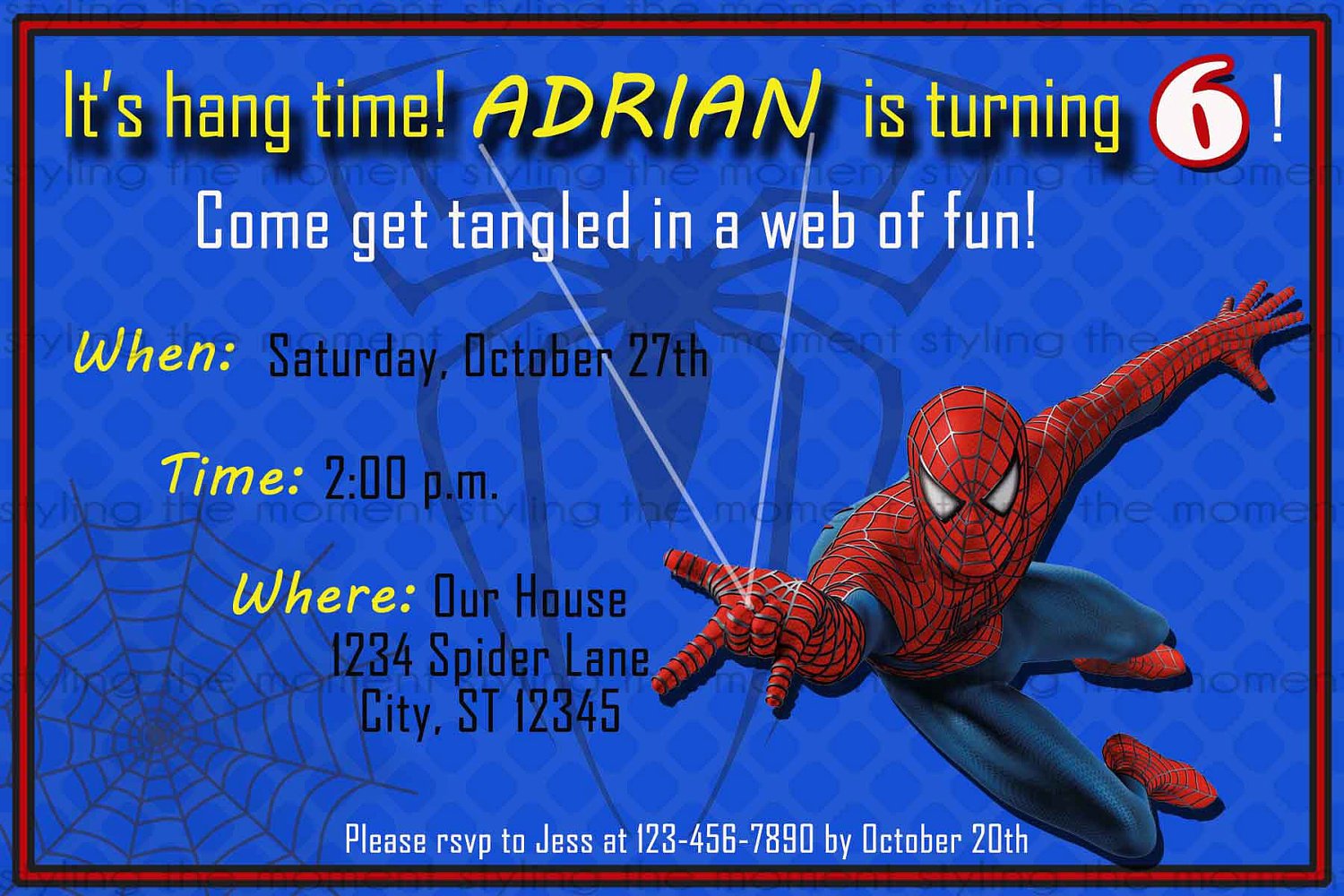 Free Printable Spiderman Invitation Card