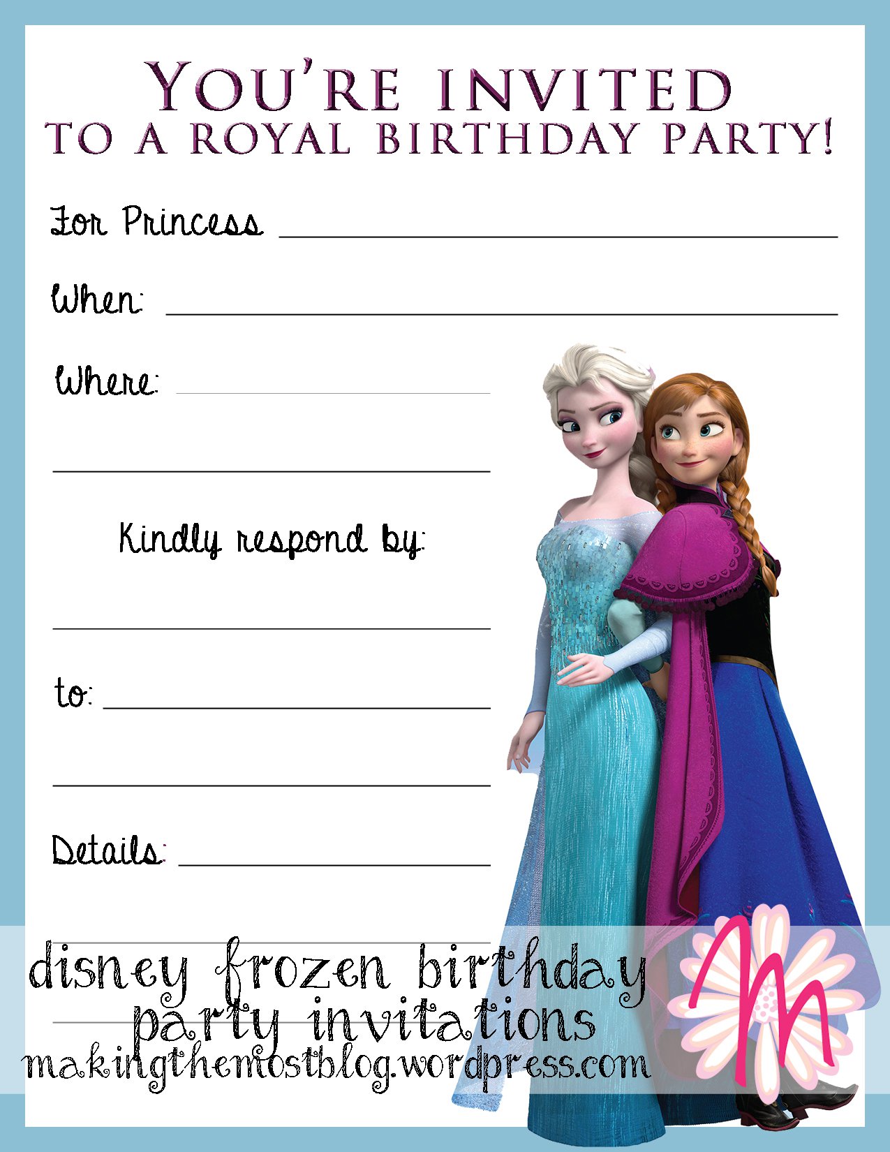 Frozen Printable Party Invitations