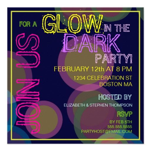 Glow In The Dark Party Invitations Online