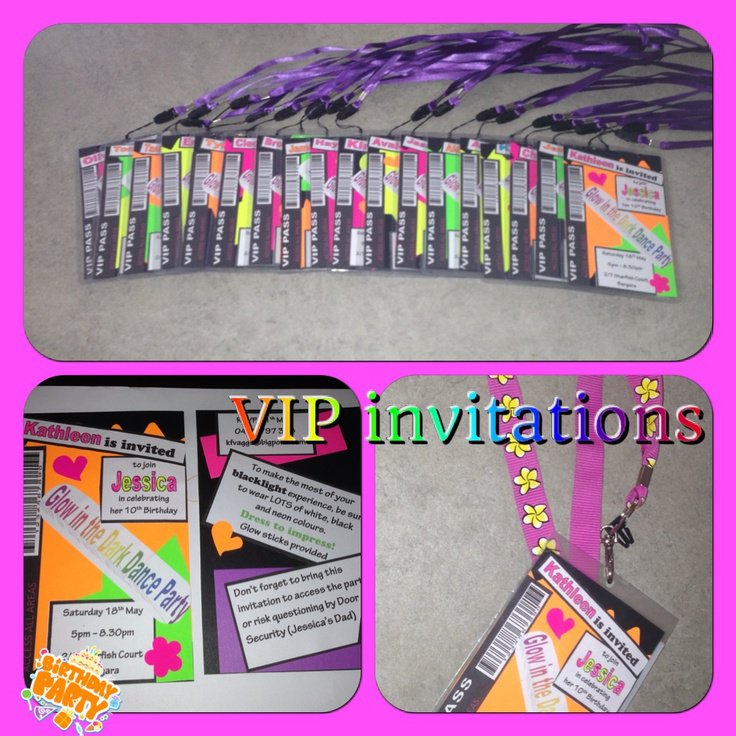 Glow Party Invitations Vip