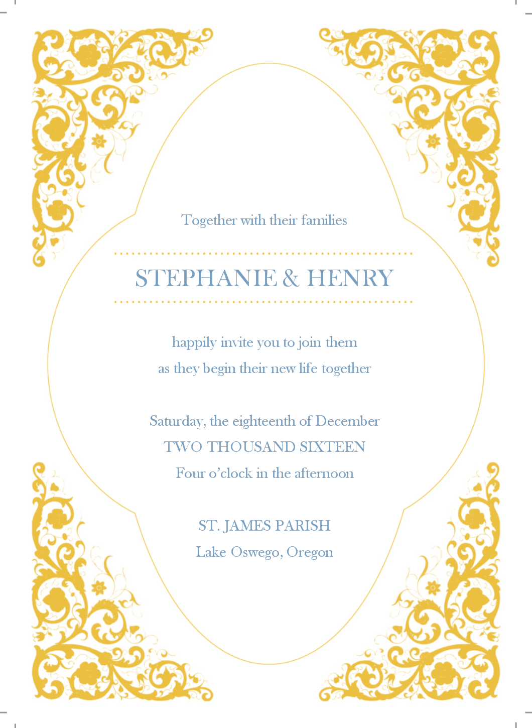 Blank Gold Invitation Templates