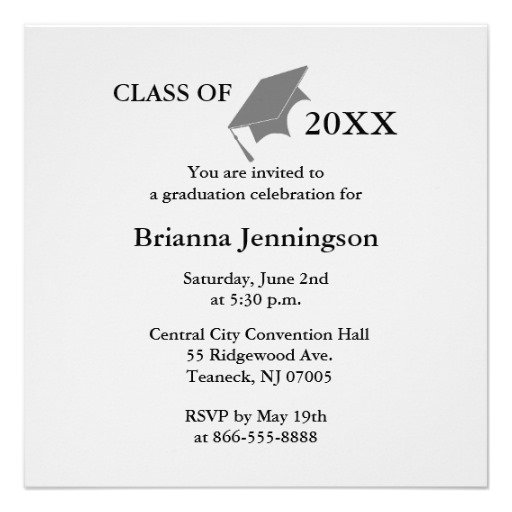 Graduation Invitation Print Your Own