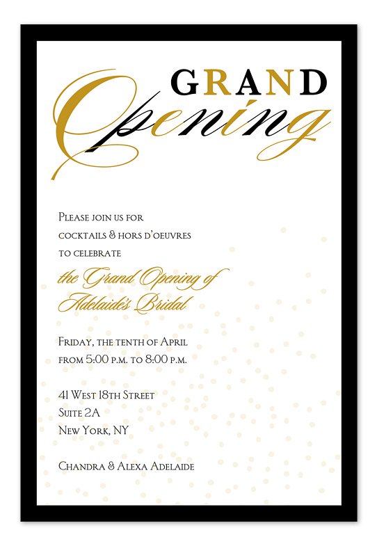 Grand Opening Invitations For Business