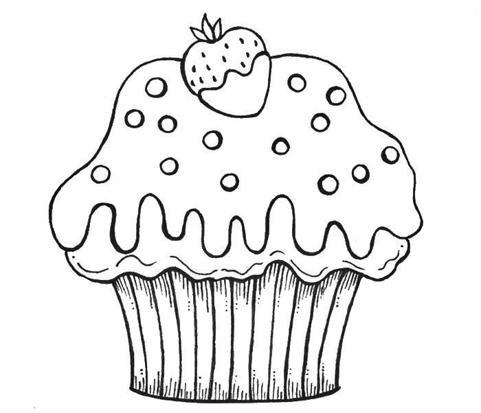 Happy Birthday Cupcake Coloring Pages