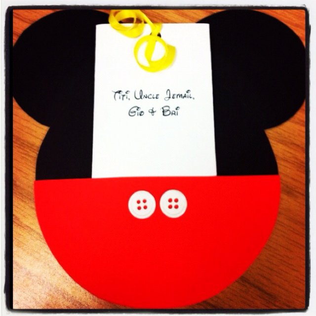 Homemade Mickey Mouse Invitations