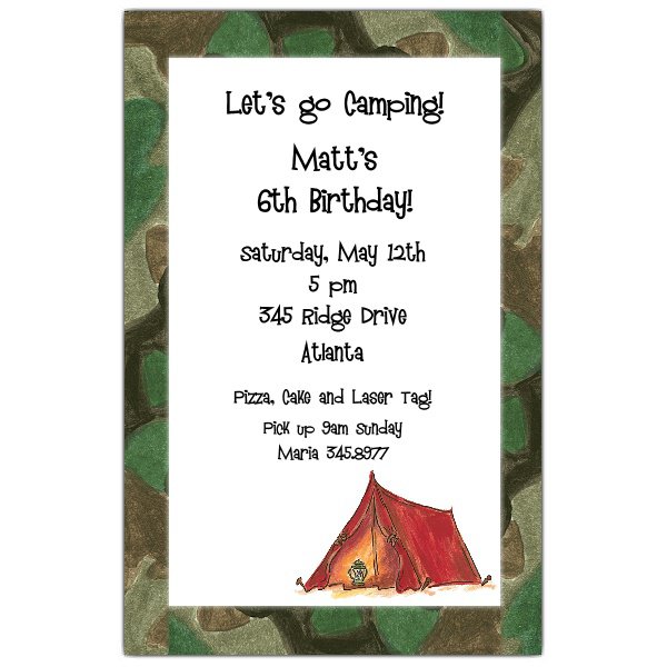 Hunting Camouflage Birthday Invitations