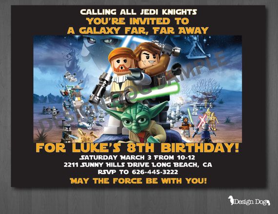 Lego Star Wars Birthday Invitation Templates