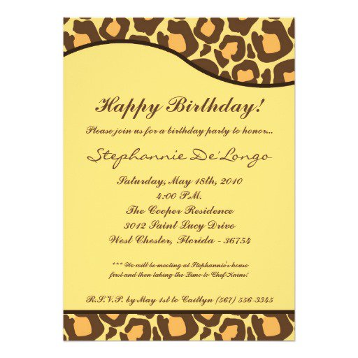 Leopard Print Invitation Paper