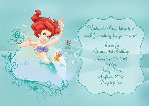 Little Mermaid Invitation Wording Ideas 10