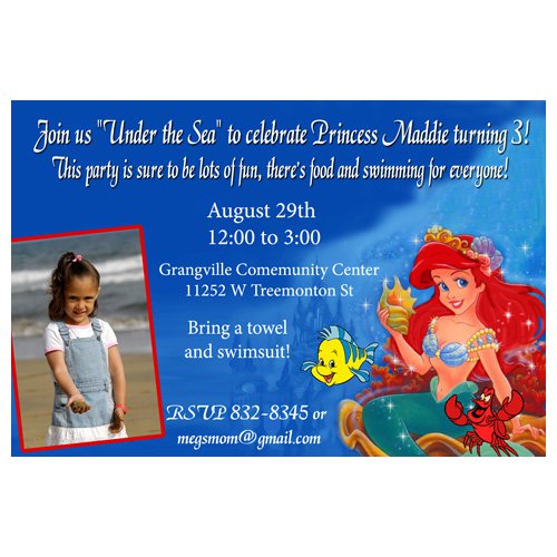Little Mermaid Birthday Party Invitation Ideas