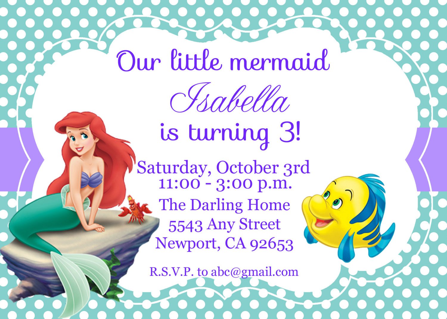 Little Mermaid Invitations
