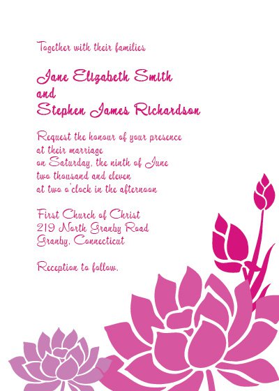 Lotus Flower Wedding Invitations