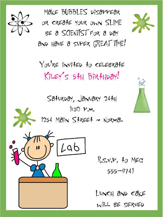 Mad Science Birthday Invitations