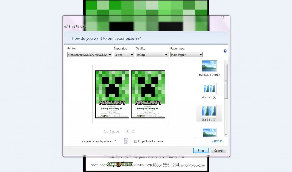 Make Your Own Minecraft Invitations